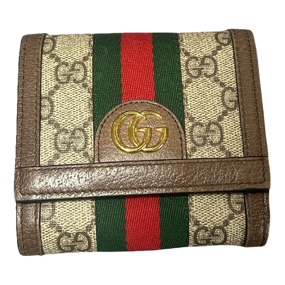 Authentic Gucci GG Supreme Web Stripe Bifold Wallet